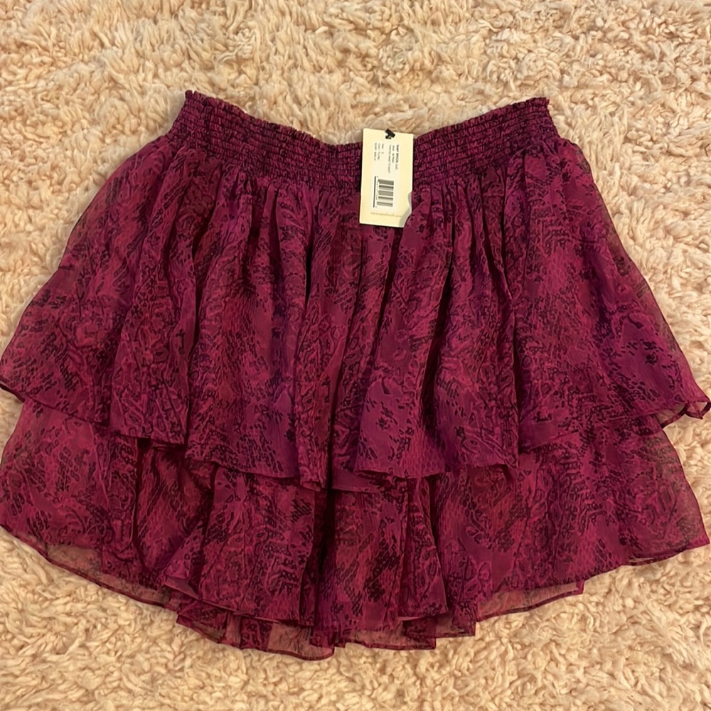 purple snakeskin Ramy Brook flowy skirt size Small